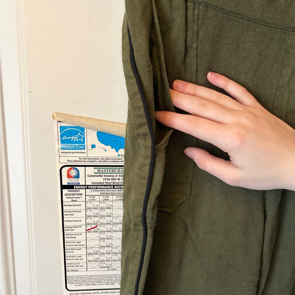 Zara Olive Green Linen Blend Joggers - Picture 3 of 4